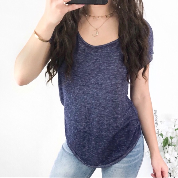 American Eagle Outfitters Tops - ❤️SALE❤️ dark blue heathered lightweight scoop top